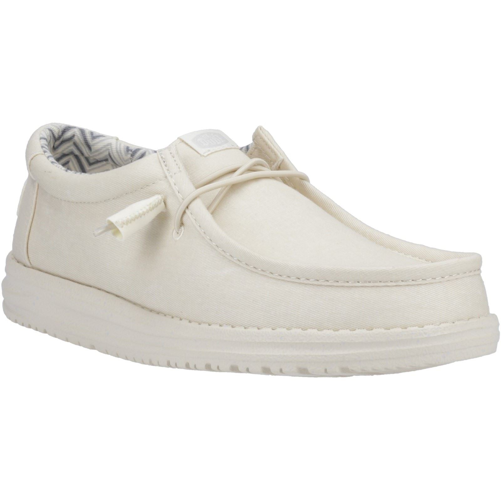 HEYDUDE Wally Canvas Chaussures Bateau Blanches En Coton 100% Pour Hommes