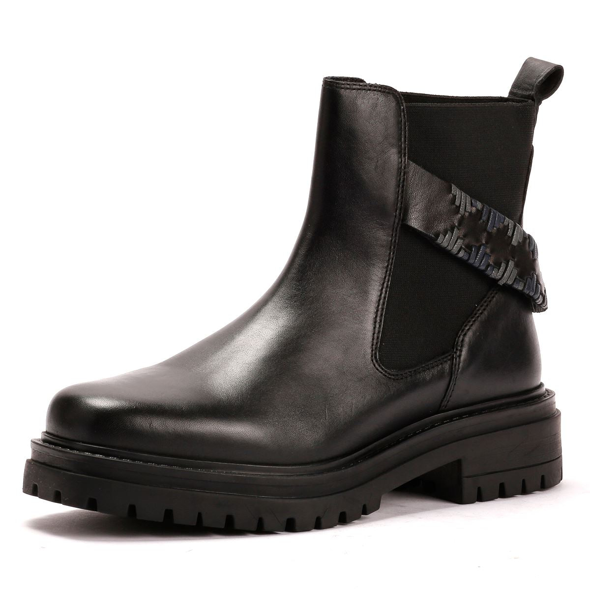 Osprey London The Guildford Chelsea Bottes Noires En Cuir Pour Femmes
