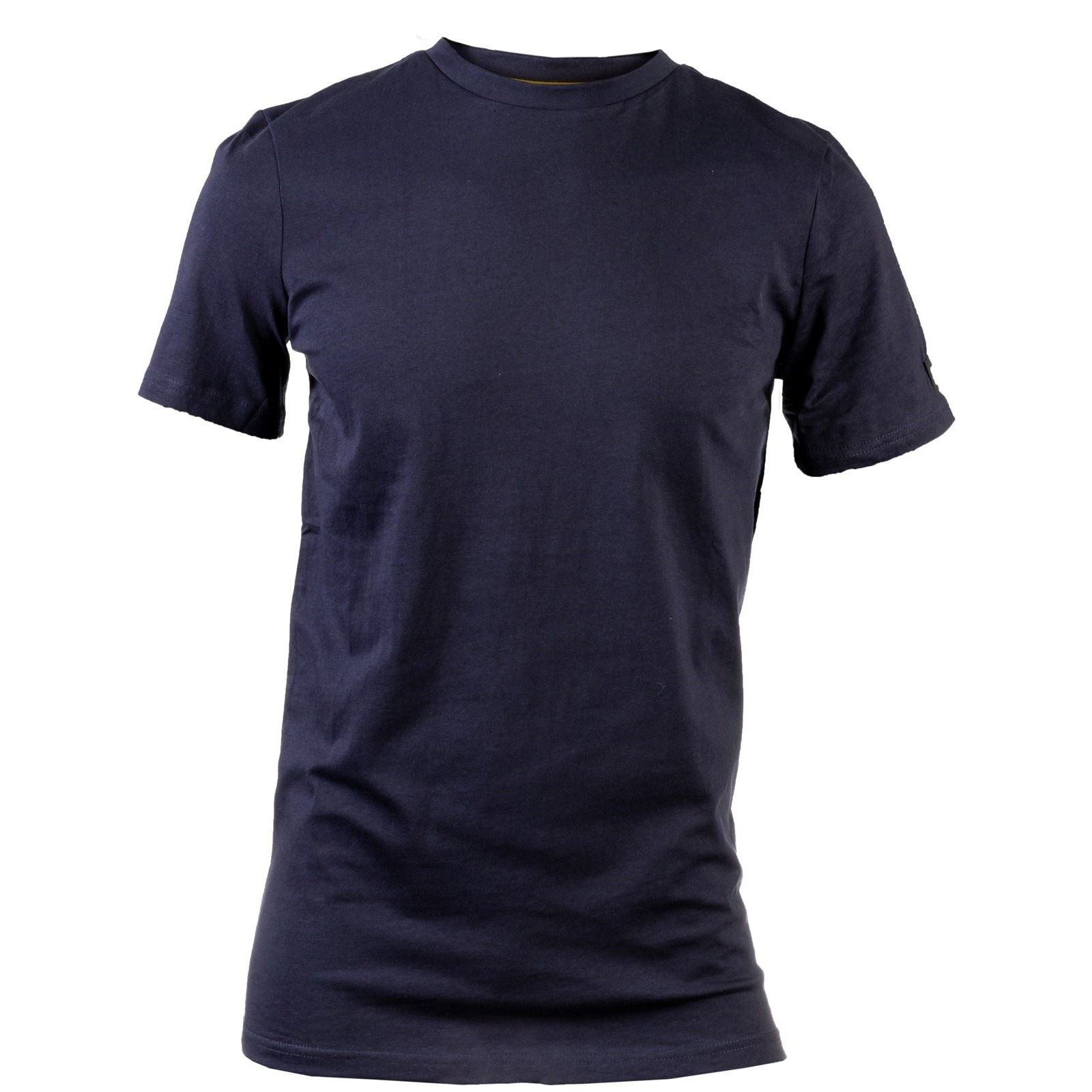 Caterpillar Essentials Short Sleeve T-Shirts Pour Hommes En Coton Bleu À Manches Courtes