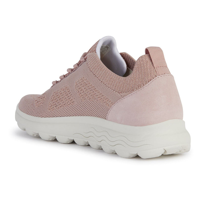 Geox D Spherica A Baskets En Cuir Pour Femmes De Couleur Rose Clair
