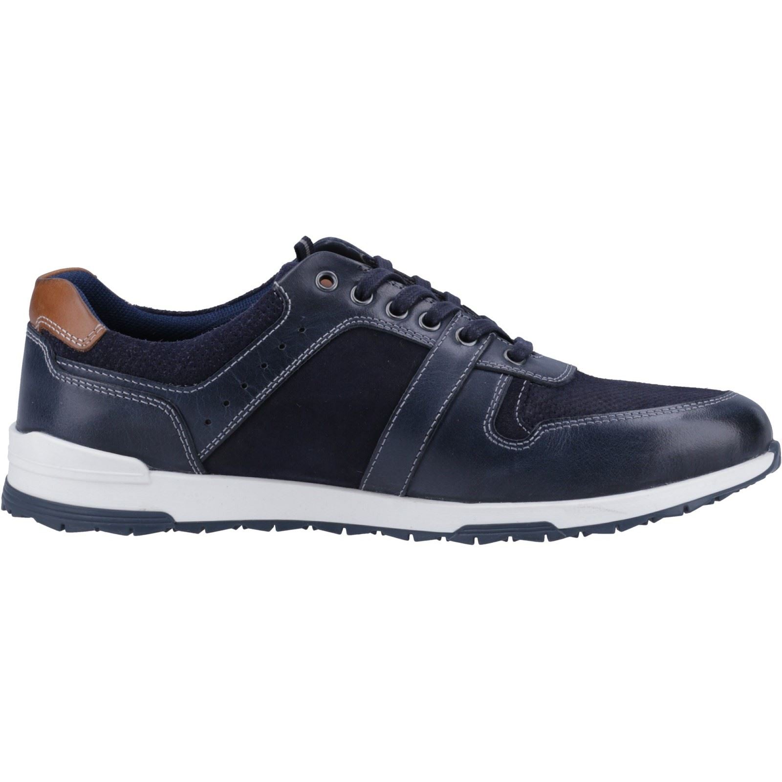 Hush Puppies Christopher Baskets En Cuir Pour Homme, Bleu Marine.