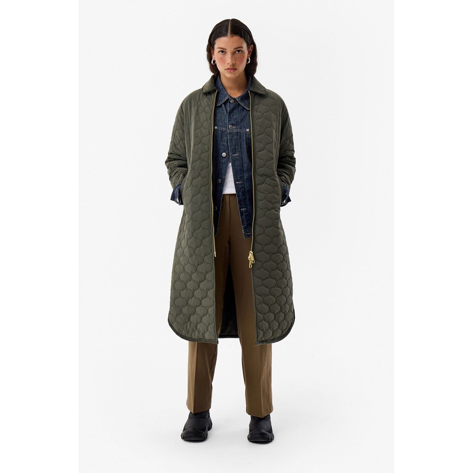 Hunter Fionn Long Olive Foncé Pour Femmes