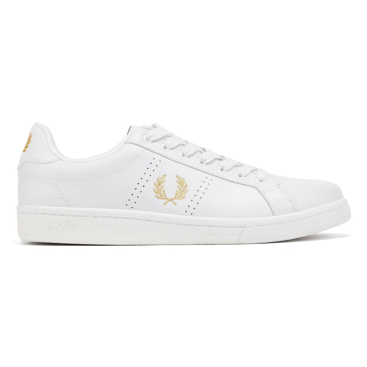 Fred Perry Cupsole Baskets Blanches En Cuir Pour Hommes