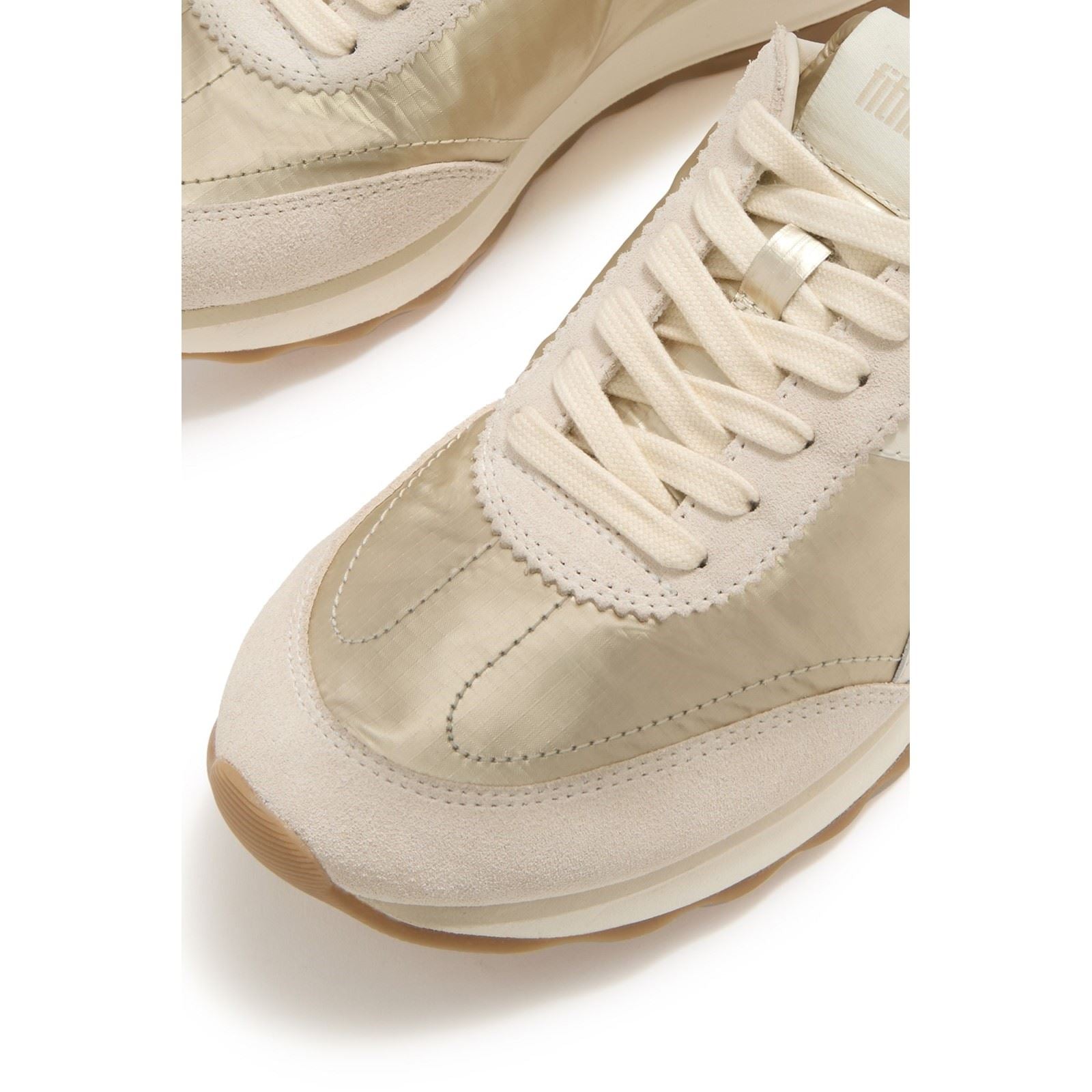 Fitflop Retro-Q FF Baskets Platino En Nylon Pour Femmes