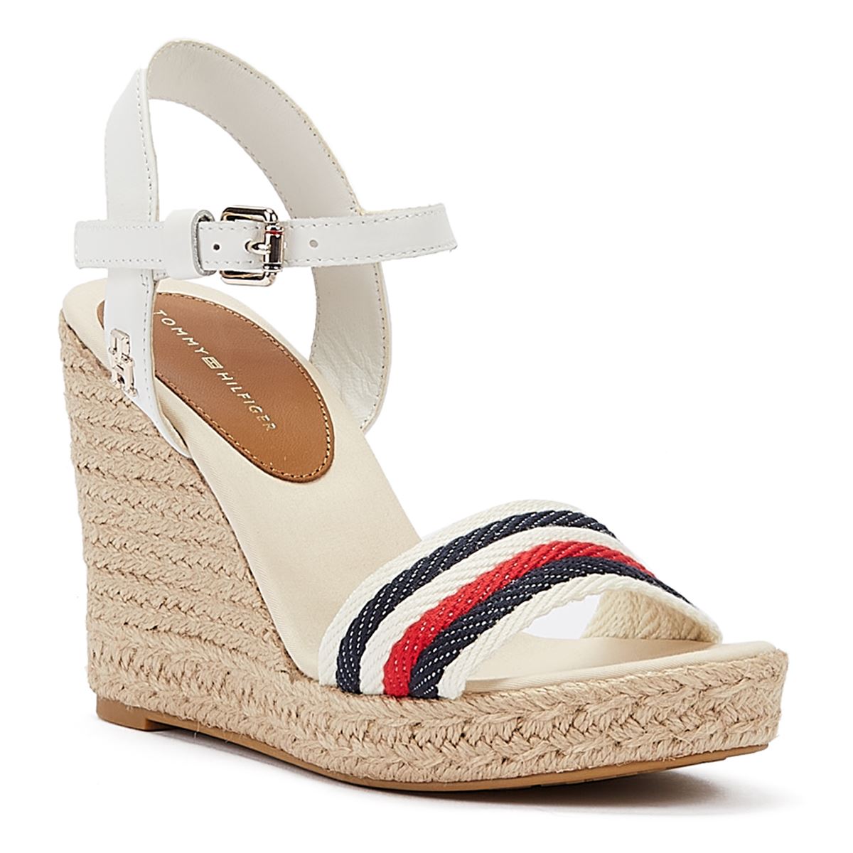 Tommy Hilfiger Corporate Wedge Ecru Sandales blanches pour femmes