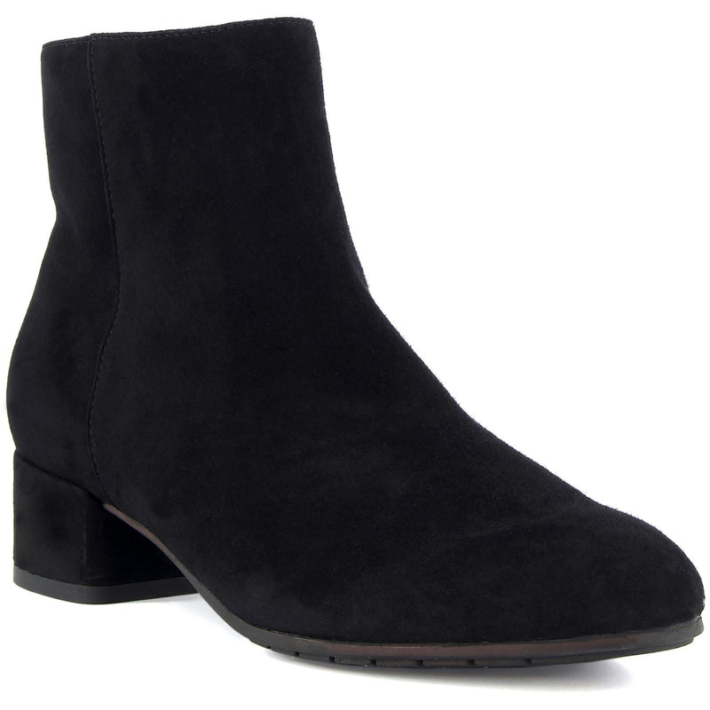 Dune Pippie Bottes Noires À Talons En Cuir Pour Femme