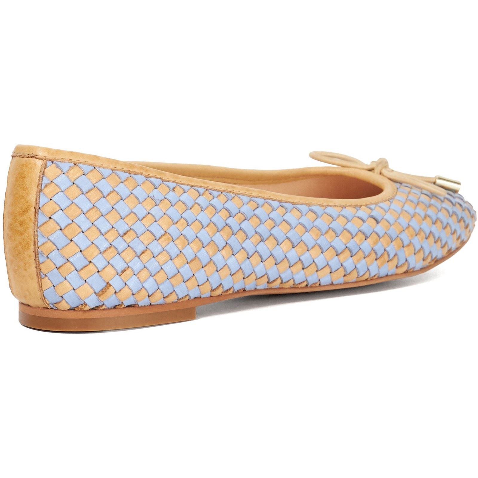 Dune Heights Chaussures Plates Bleues En Cuir Pour Femme
