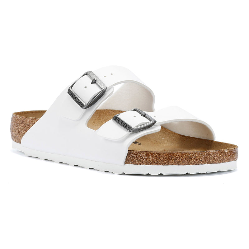Birkenstock Arizona Birko-Flor Sandales blanches régulières pour femmes