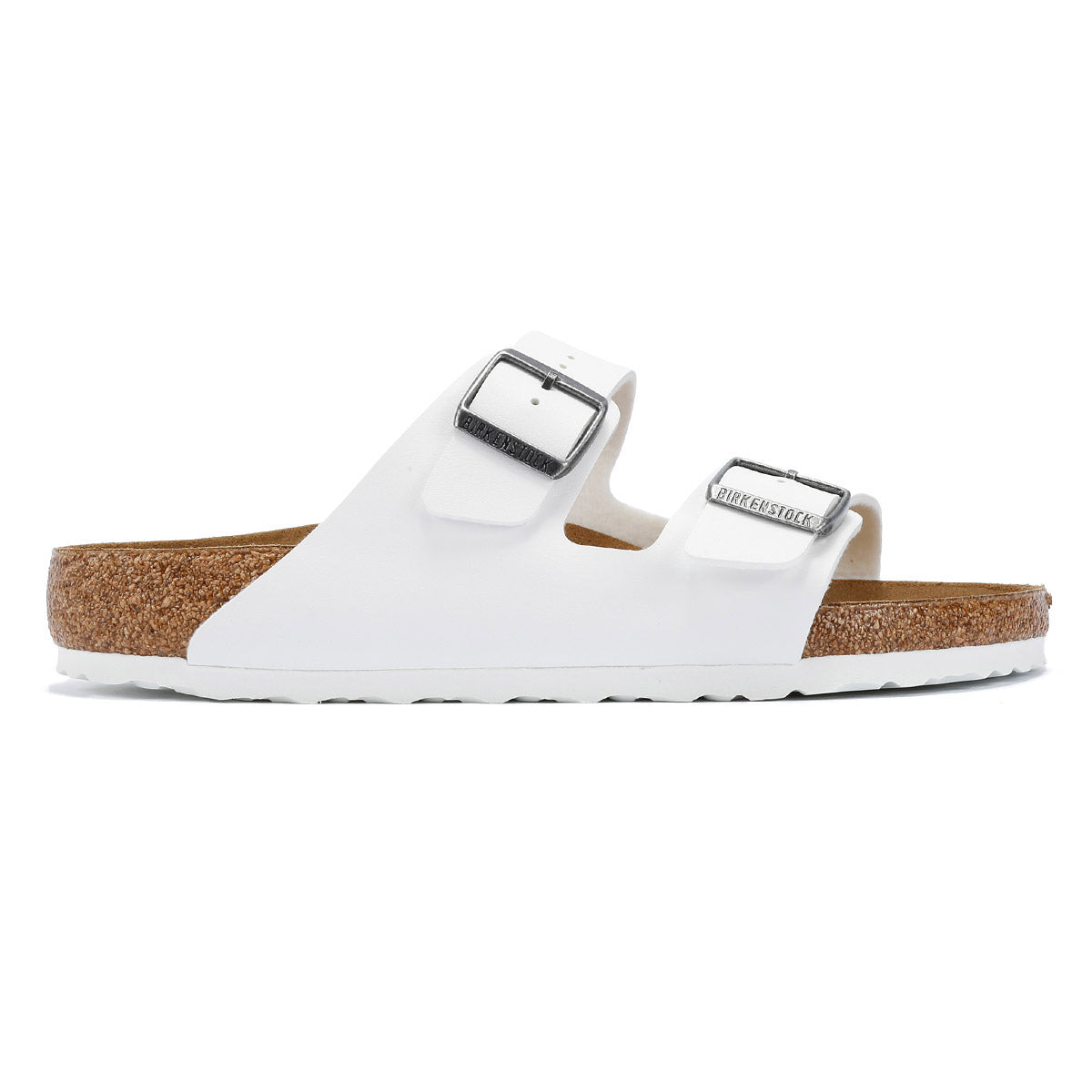 Birkenstock Arizona Birko-Flor Sandales blanches régulières pour hommes