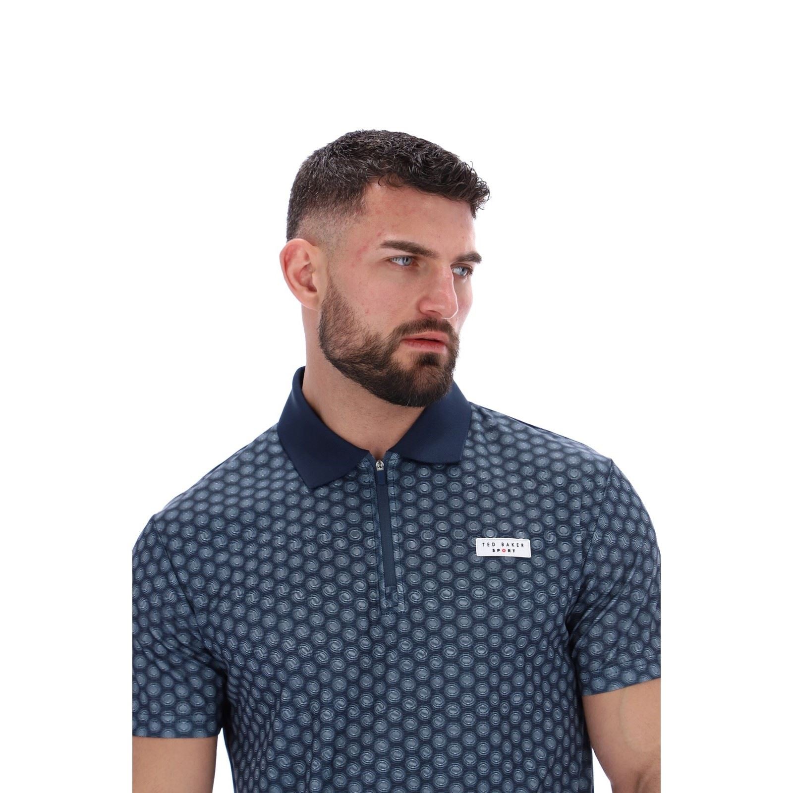 Ted Baker JAYDEN TBMTS2619 Chemises Polo Actives Pour Hommes En Polyester Bleu