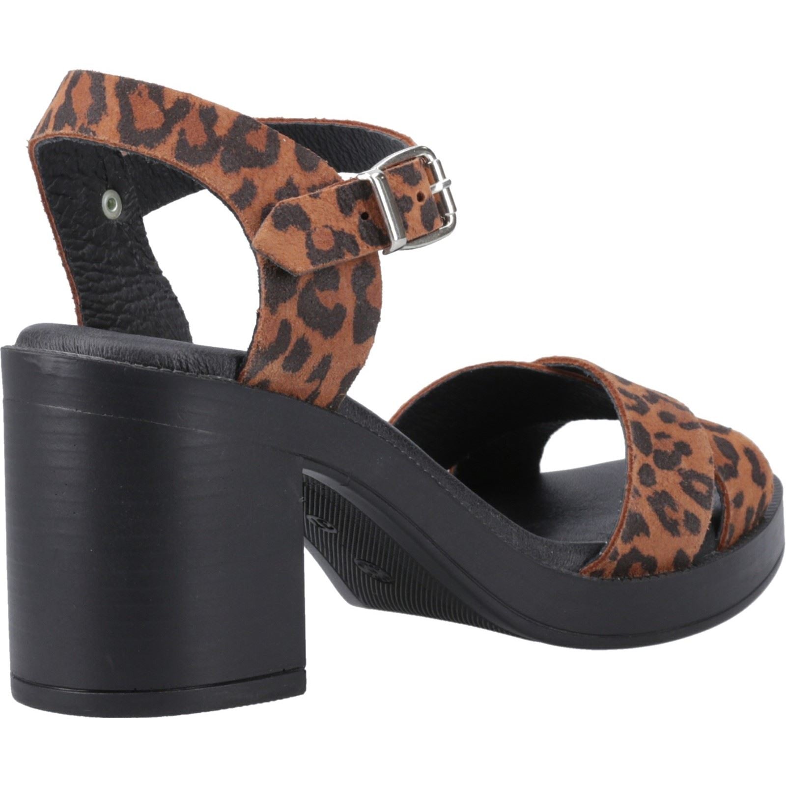 Hush Puppies Georgia Sandales Léopard En Cuir Pour Femmes