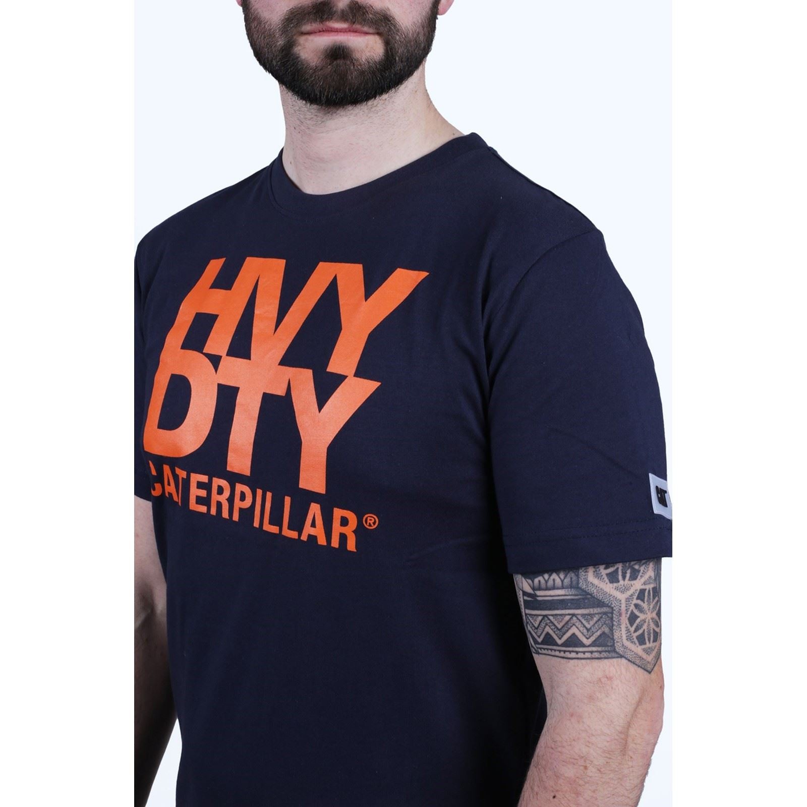 Caterpillar Heavy Duty T-Shirts À Manches Courtes Noirs En Coton Pour Hommes