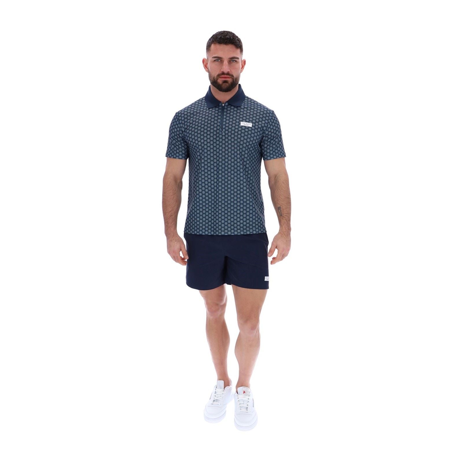 Ted Baker JAYDEN TBMTS2619 Chemises Polo Actives Pour Hommes En Polyester Bleu