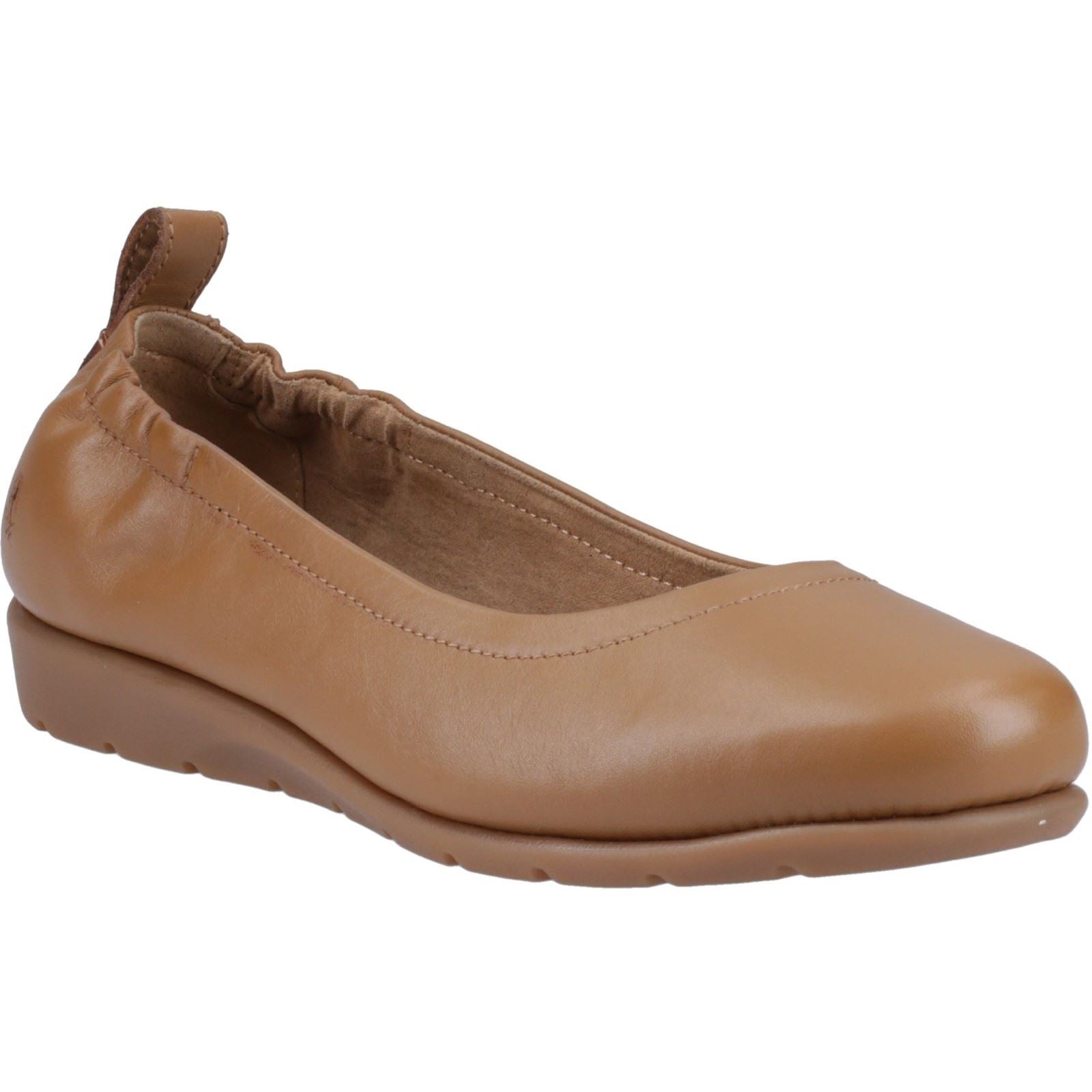 Hush Puppies Skylar Ballons Plats Pour Femmes En Cuir De Couleur Tan