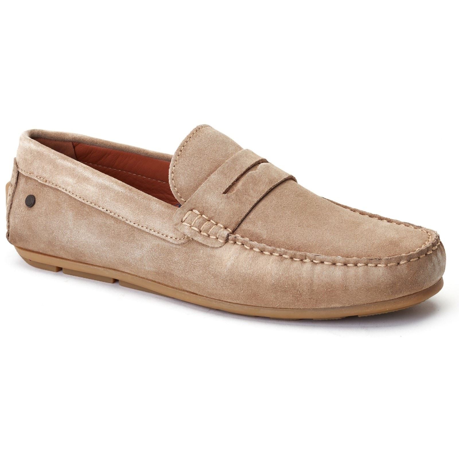 Base London Collins Chaussures Loafers Pour Hommes En Cuir Sable