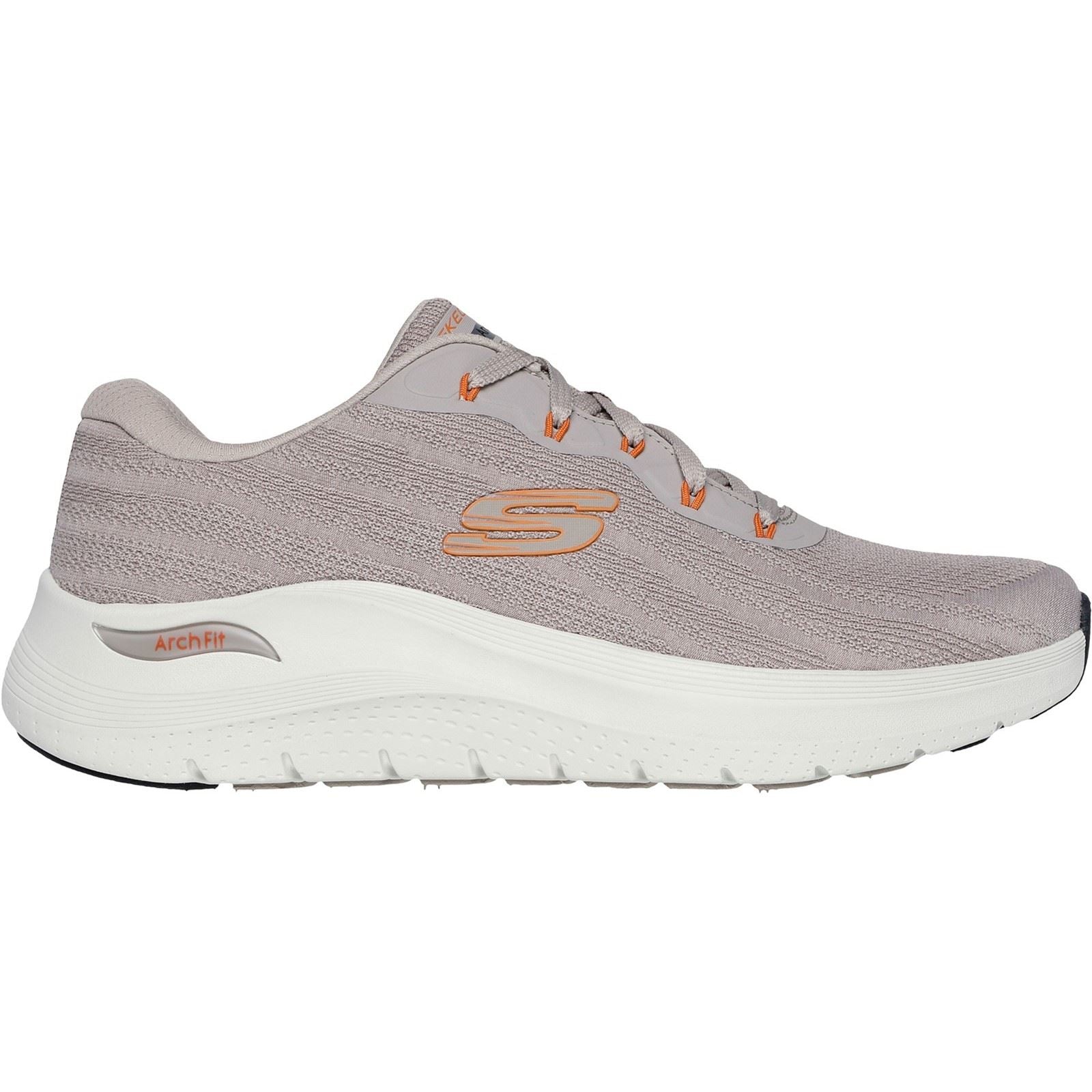 Skechers Arch Fit 2.0 Road Wave Baskets Pour Hommes En Toile Taupe/Orange