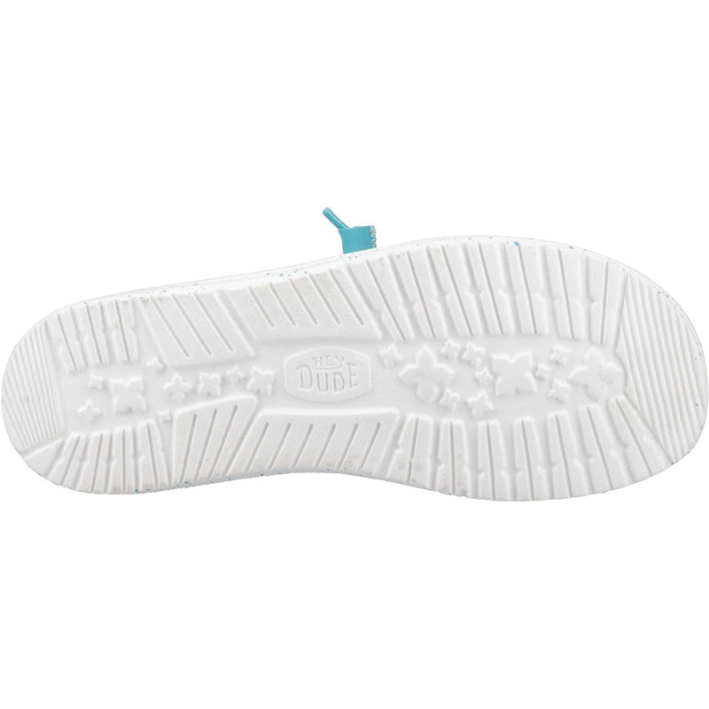 HEYDUDE Wendy Stretch Sox Chaussures Mocassins Bleues En Céramique Pour Femmes En Mélange De Polyester