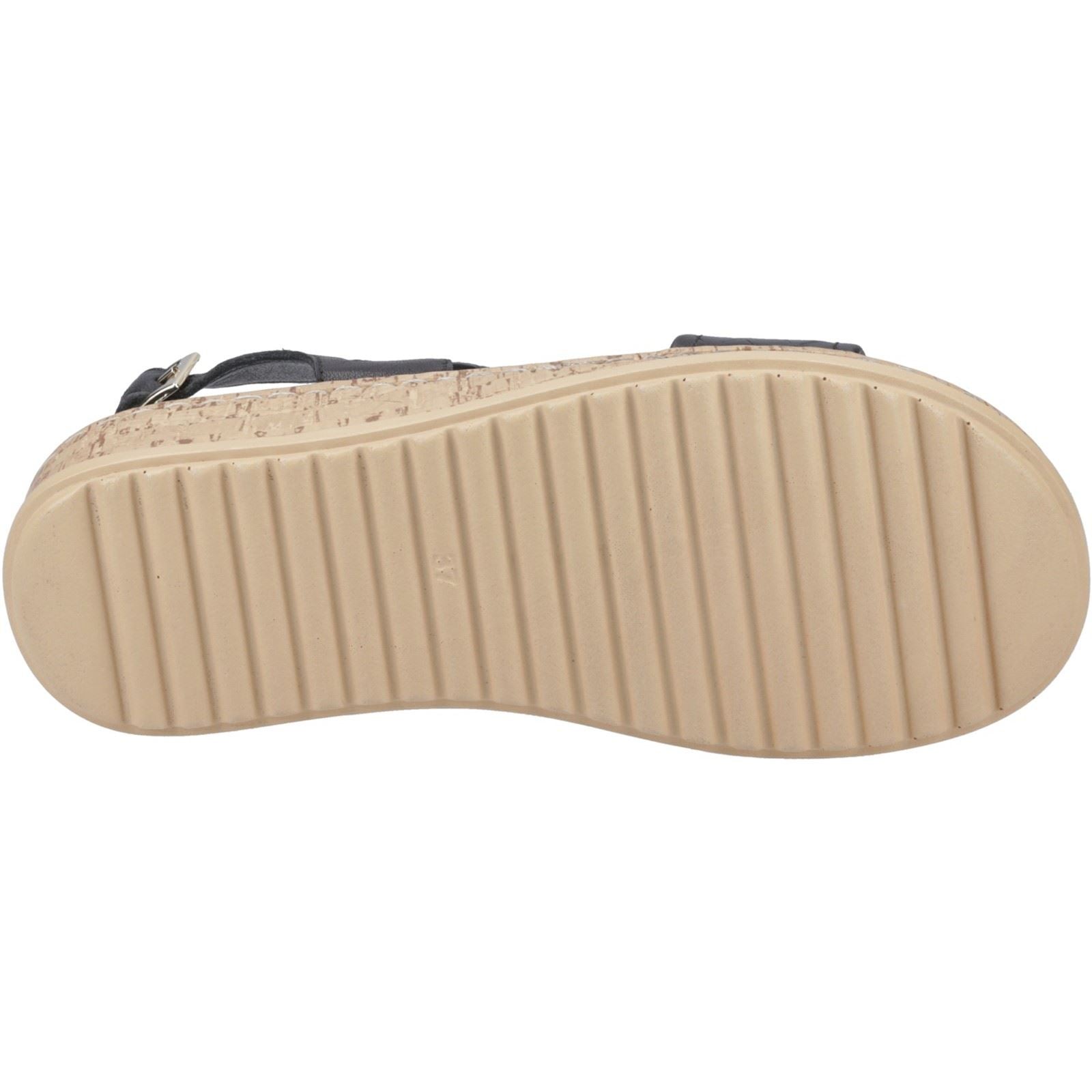 Hush Puppies Ebony Woven Sandales Noires Pour Femmes En Cuir