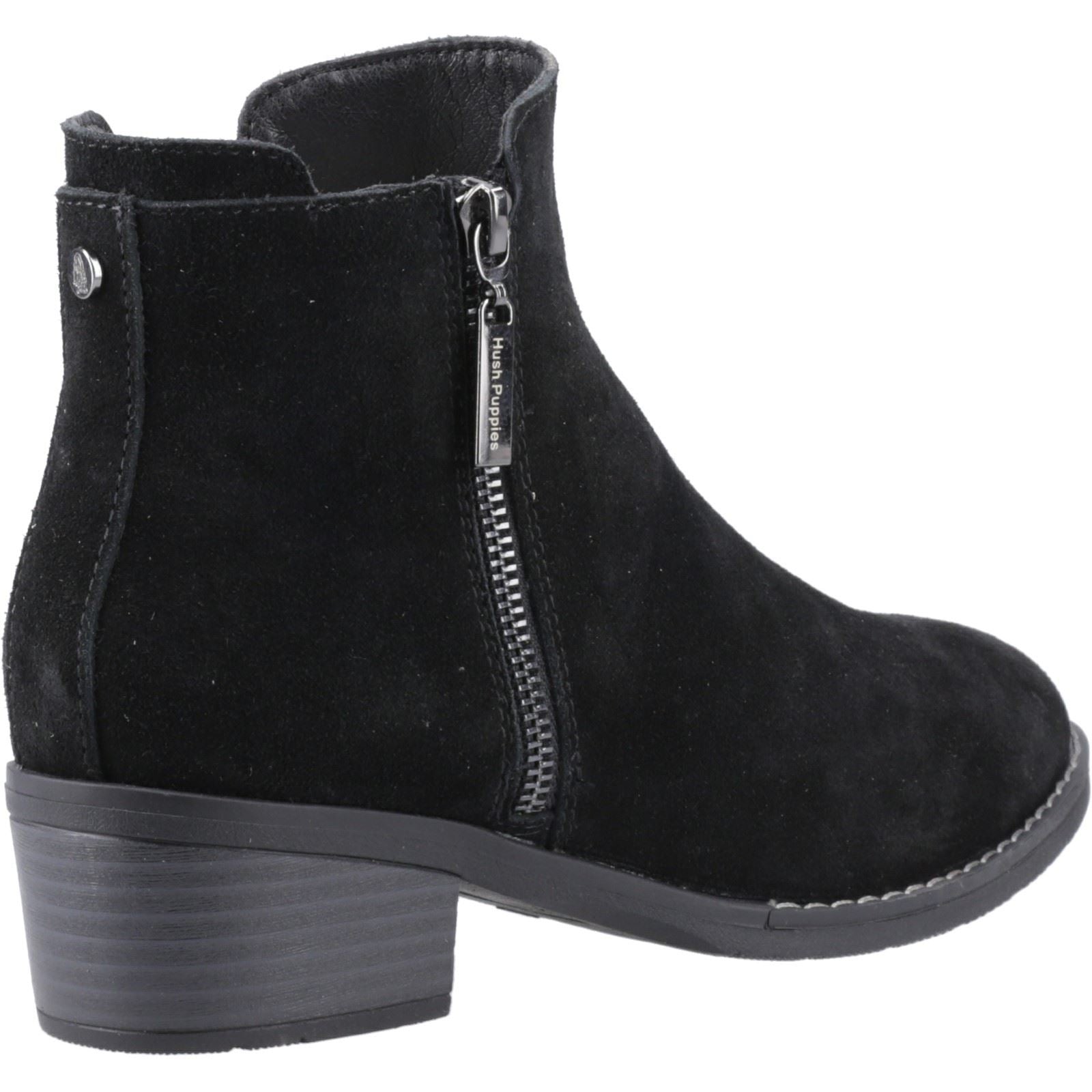 Hush Puppies Ingrid Femmes Suède Bottines Noires À Talons