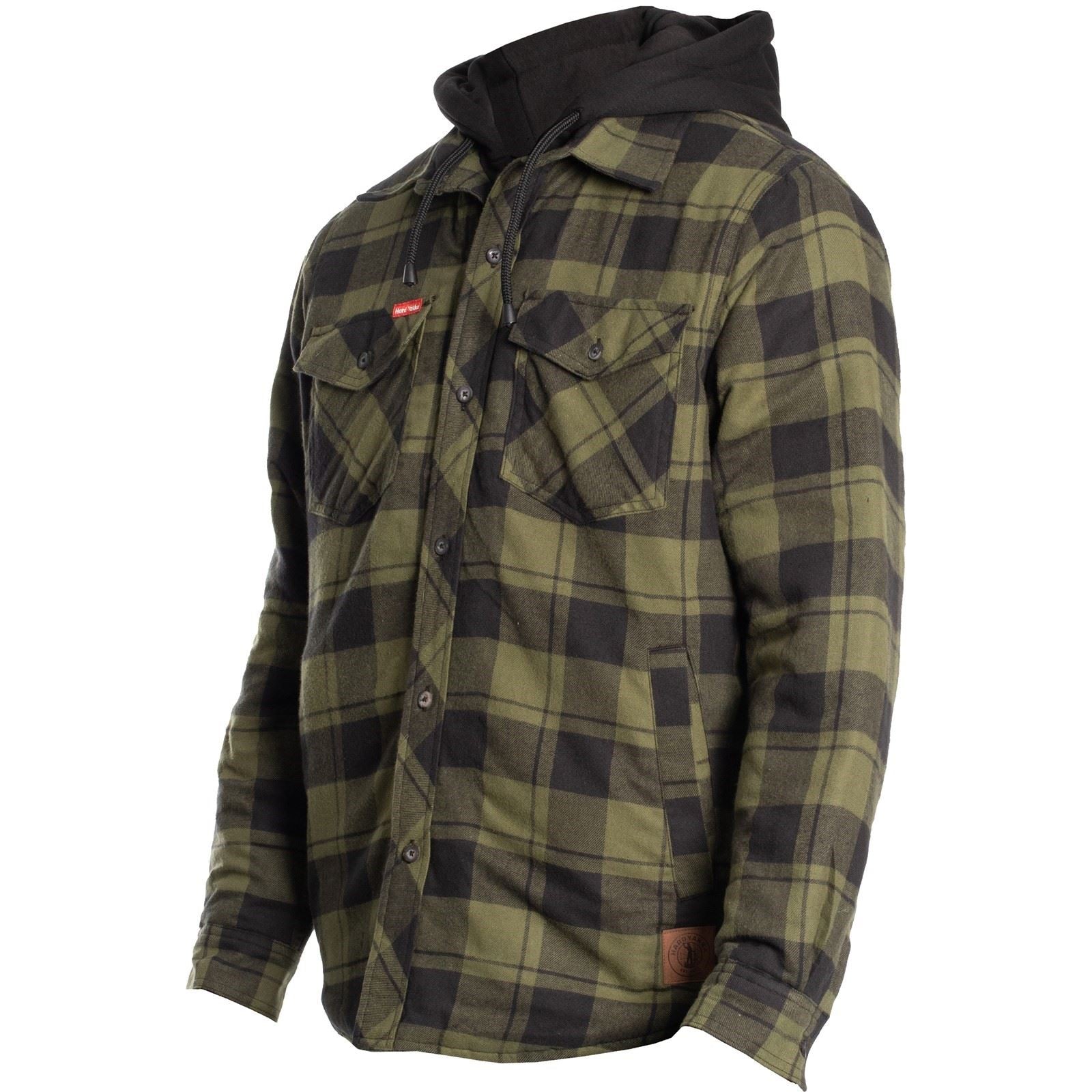 Hard Yakka Quilted Flannel Shacket Veste Chemise Verte Pour Homme