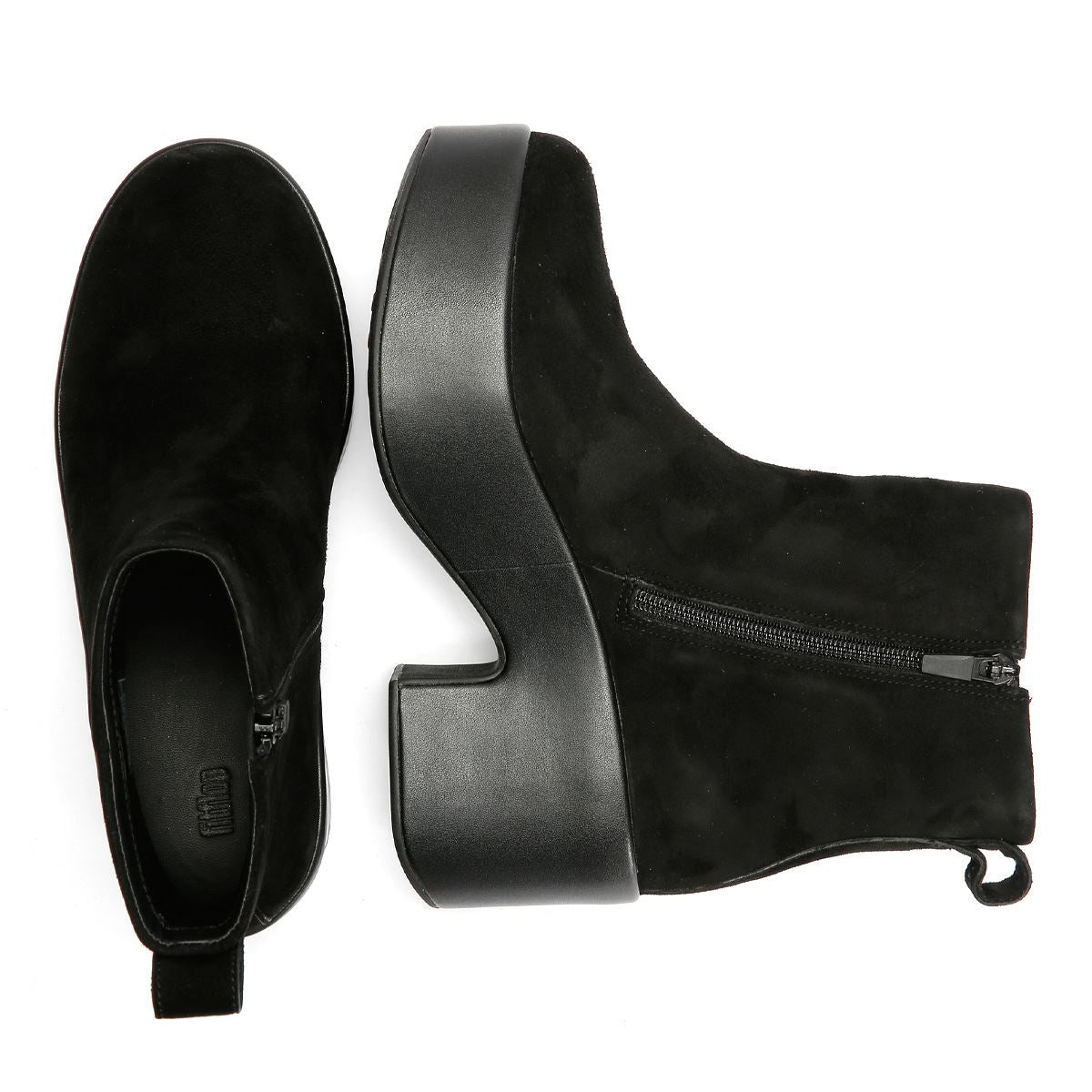 FitFlop Platfforms Heeled Bottes Noires Pour Femmes En Suède