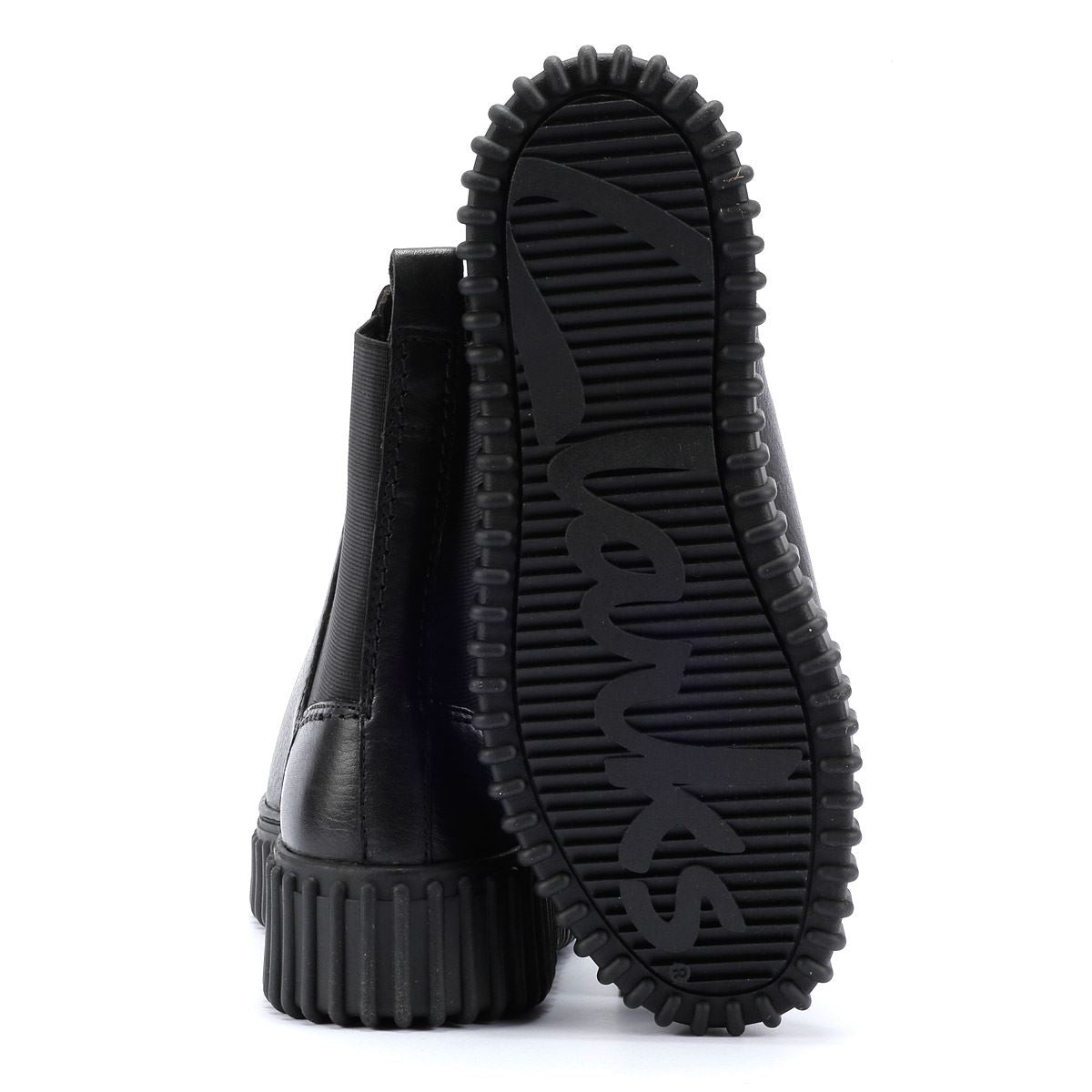Clarks Main Torhill Maple Bottes Noires En Cuir Pour Femmes