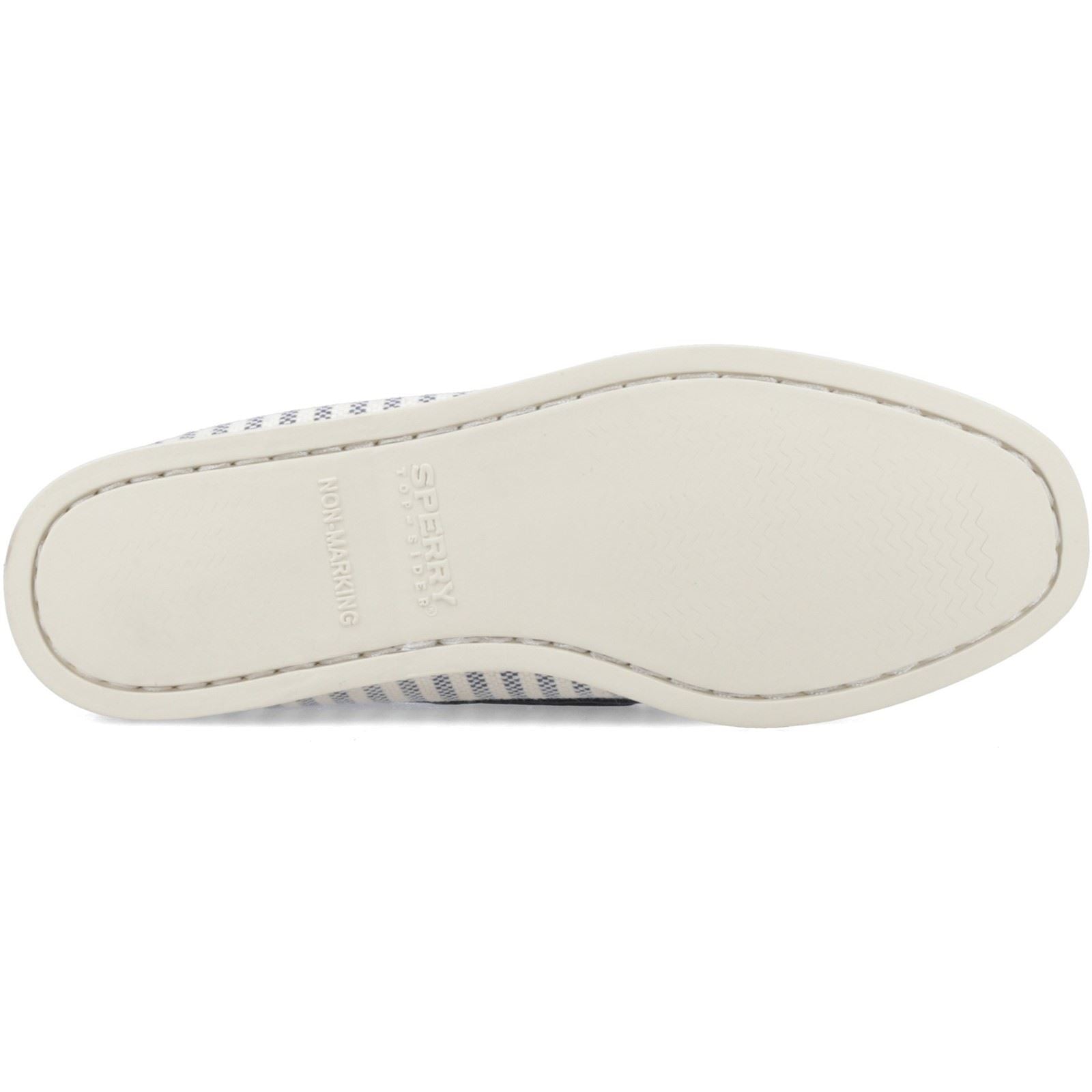 Sperry Authentic Original Chaussures Bateau Femmes Blanches/Marines En Textile