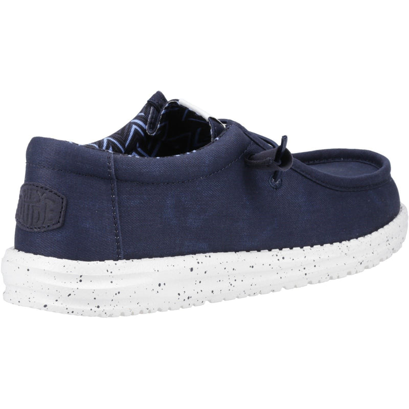 HEYDUDE Wally Canvas Chaussures Bateau En Coton 100% Pour Hommes, Couleur Marine