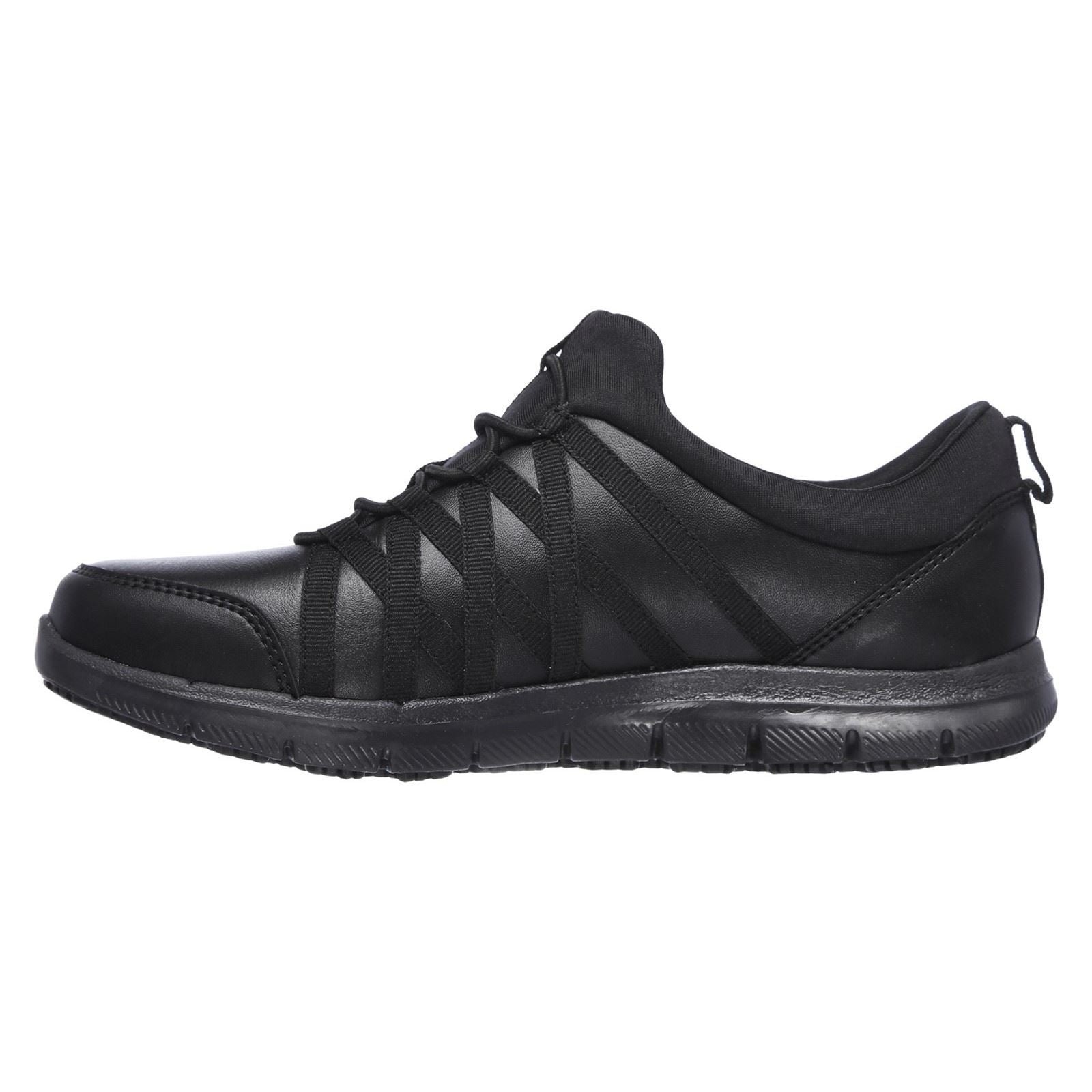 Skechers Workwear Ghenter Dagsby Baskets Noires En Cuir Pour Femmes