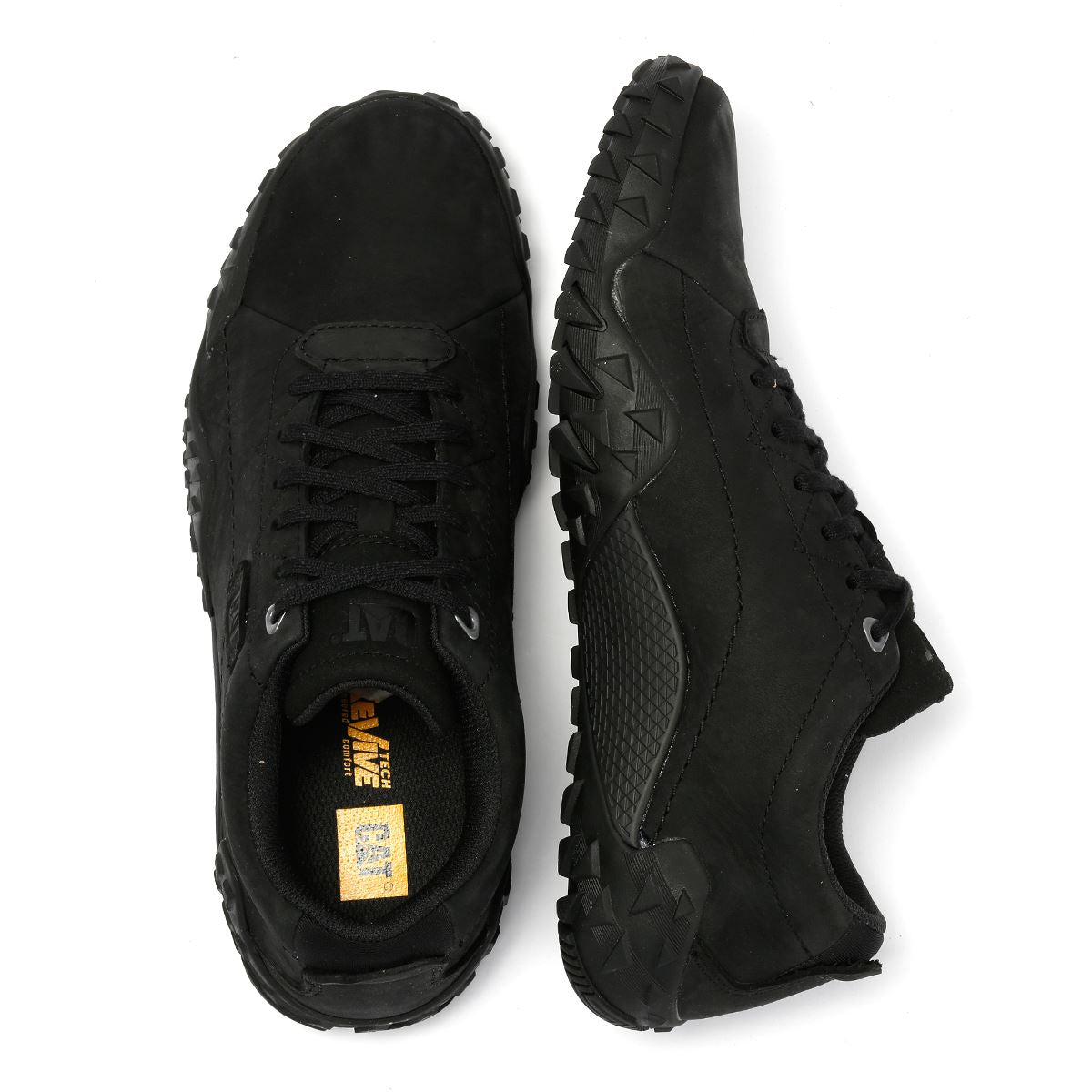 Caterpillar Gridlock Lo Tumbled Chaussures À Lacets Noires En Nubuck Pour Homme