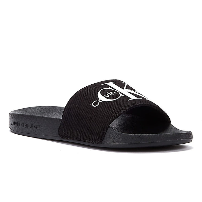 Calvin Klein Jeans Slide Monogram Co Womens Black Sandals