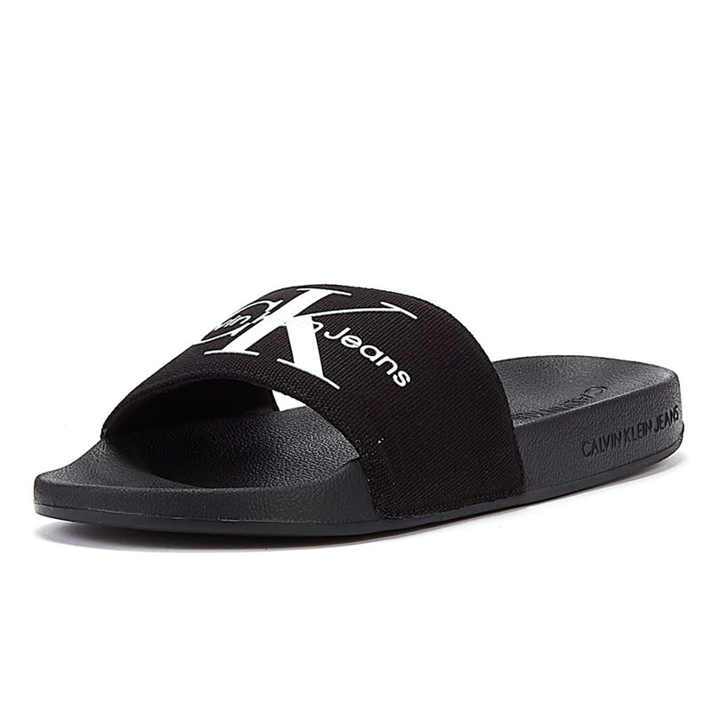 Calvin Klein Jeans Slide Monogram Co Womens Black Sandals