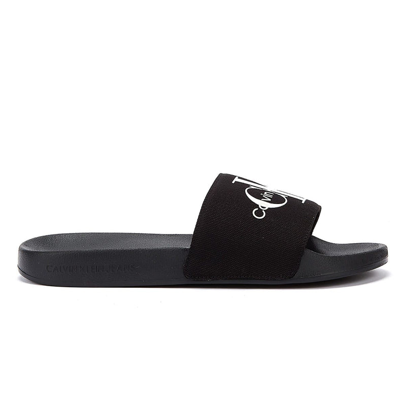 Calvin Klein Jeans Slide Monogram Co Womens Black Sandals