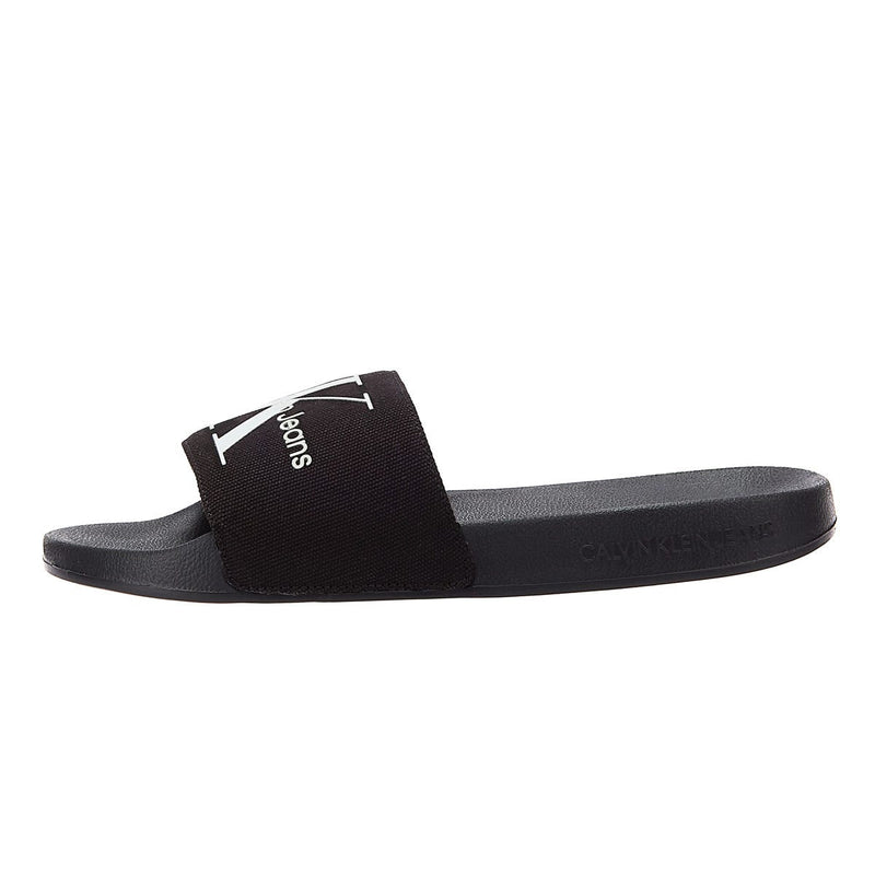 Calvin Klein Jeans Slide Monogram Co Womens Black Sandals