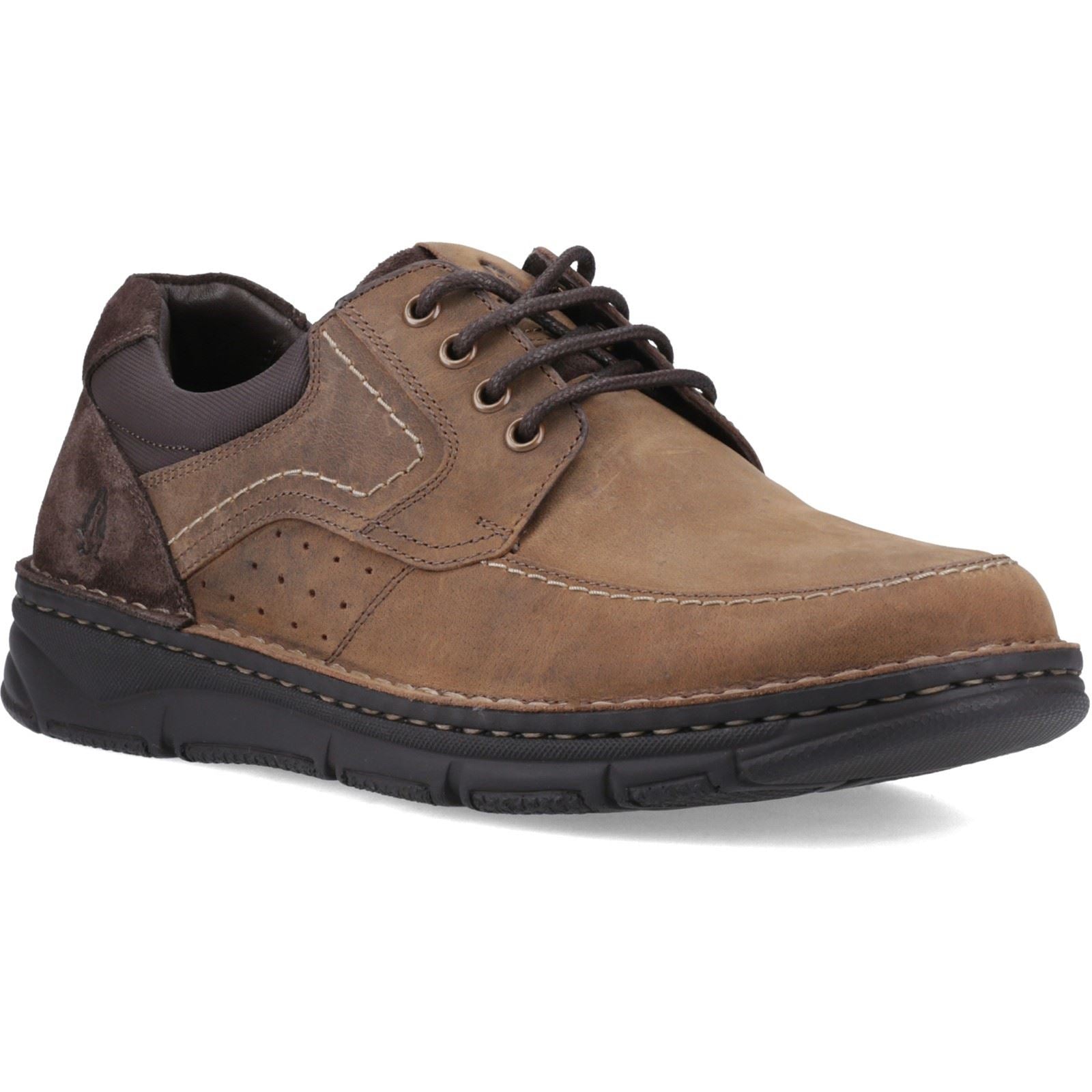 Hush Puppies Franklin Lace Up Shoe Mocassins En Cuir Pour Hommes En Tan