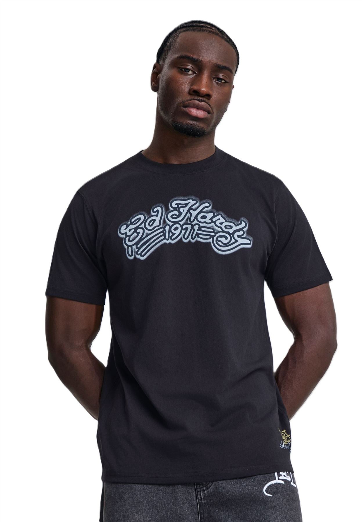 Ed Hardy Stay True Graphic Regular T-Shirts Noirs Pour Hommes