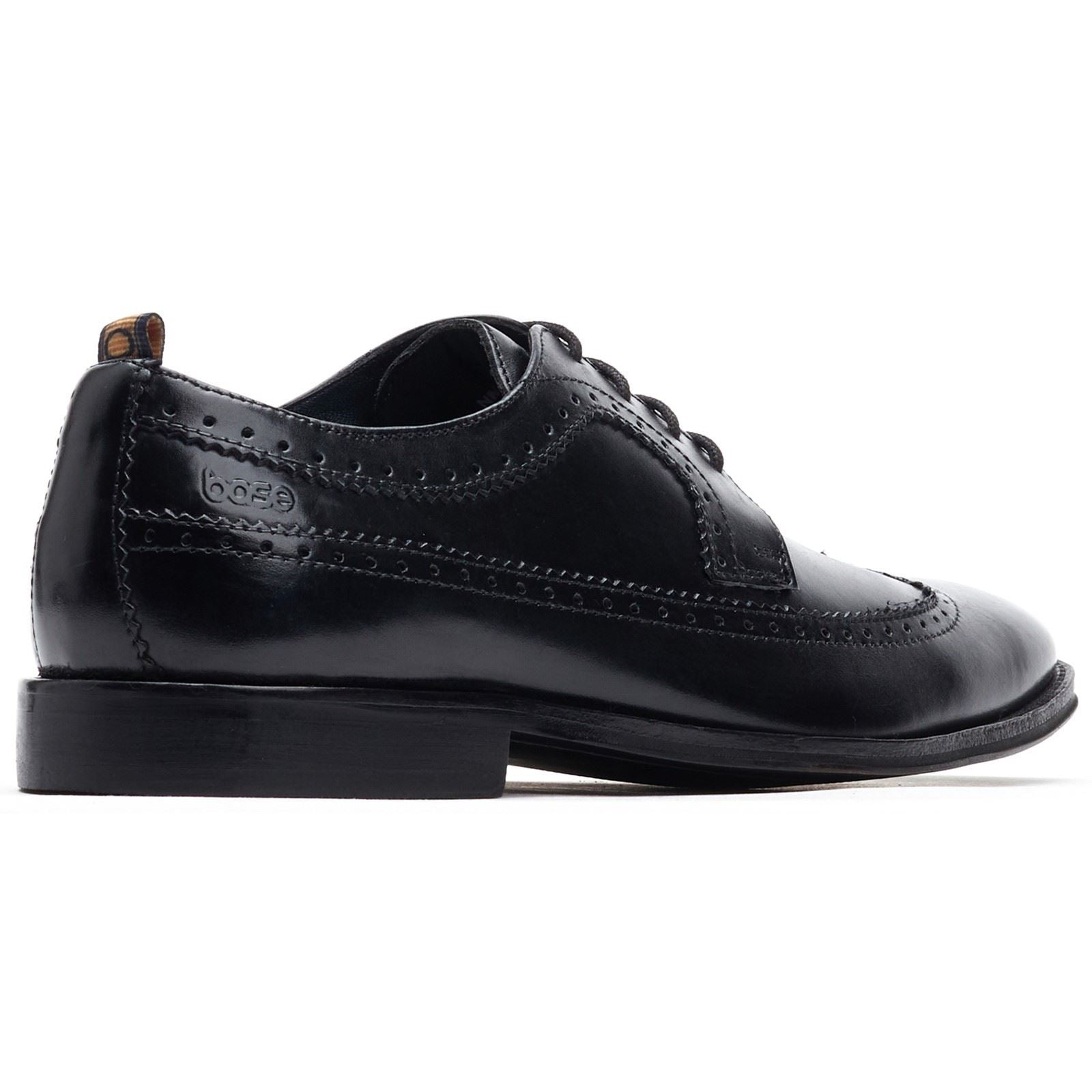 Base London Havisham Chaussures Richelieu Noires En Cuir Pour Hommes