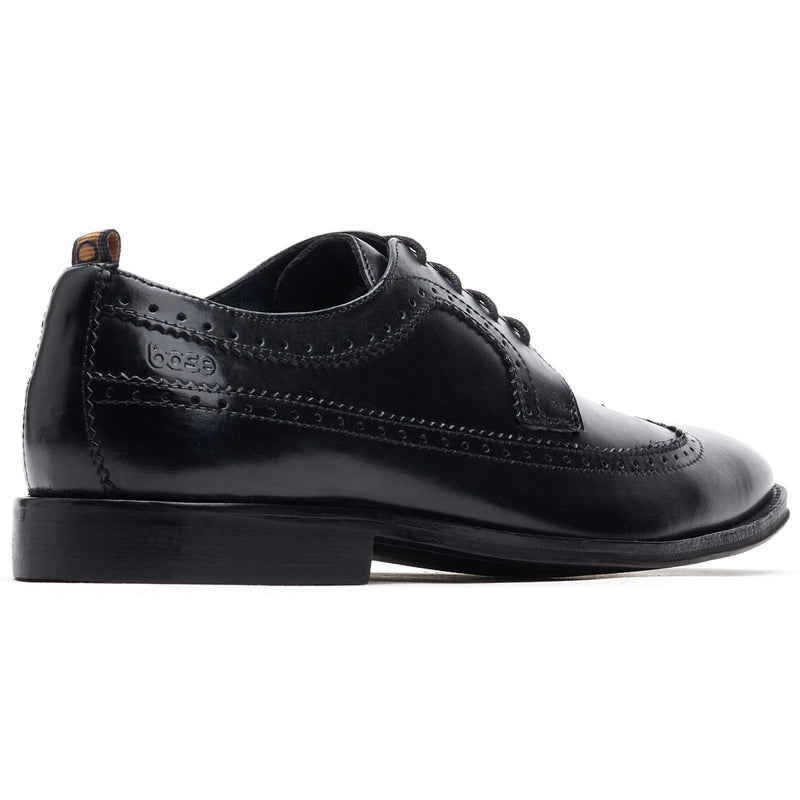 Base London Havisham Chaussures Richelieu Noires En Cuir Pour Hommes