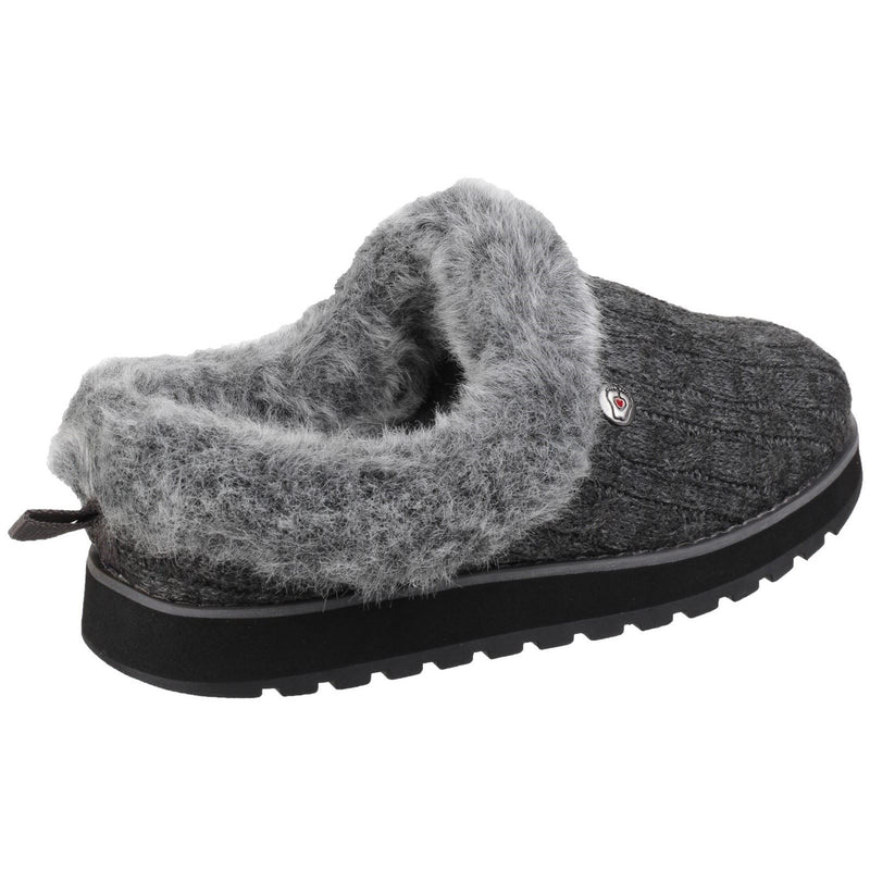Skechers Keepsakes Ice Angel Chaussons Pour Femmes En Synthétique Gris Anthracite