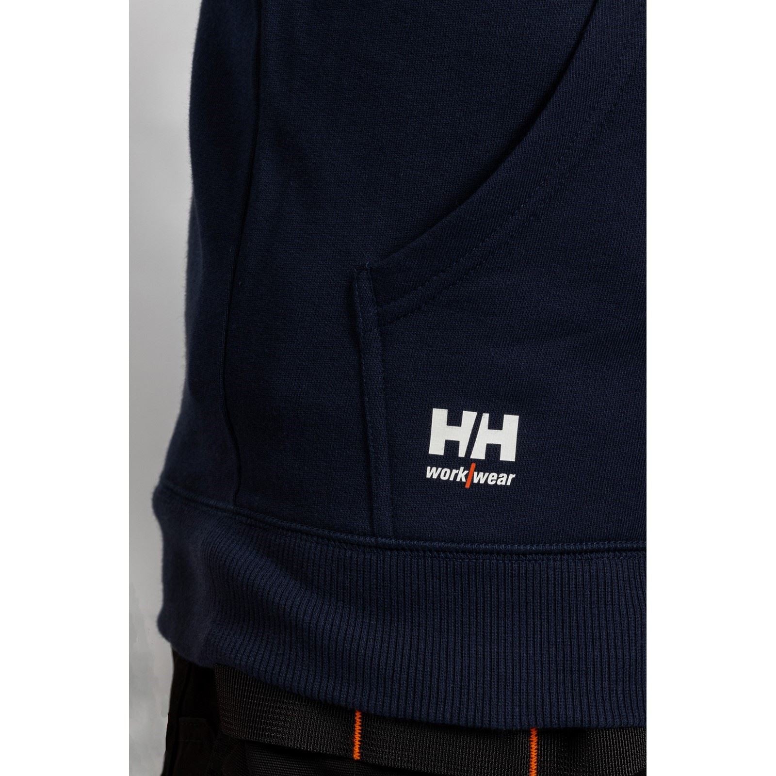 Helly Hansen Workwear Manchester Zip Sweat À Capuche Bleu En Coton Pour Homme