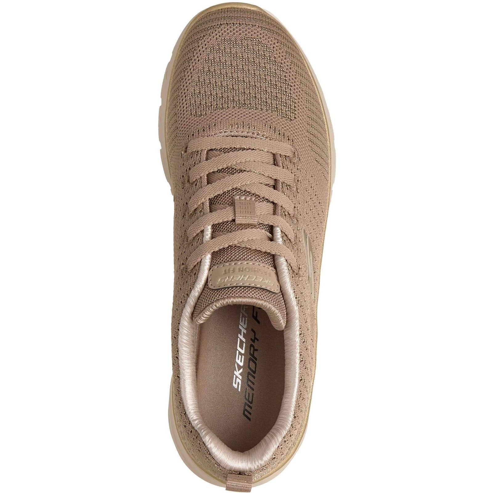 Skechers Fashion Fit 2.0 Baskets Femmes En Polyester Taupe/Or