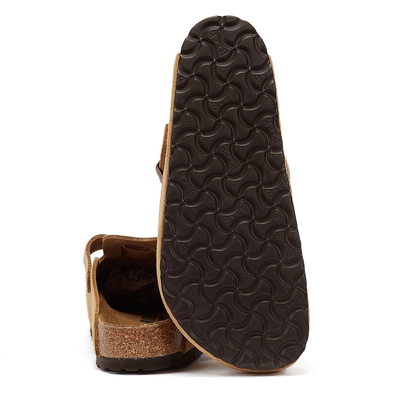 Birkenstock Sabots En Daim À Crème Latte Boston