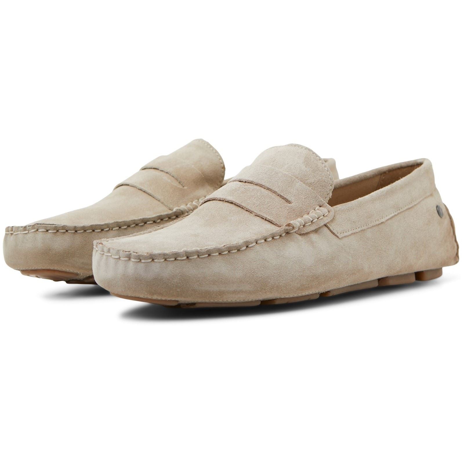 Jack & Jones Jensen Mocassins Pour Hommes Moonbeam En Daim Suédois