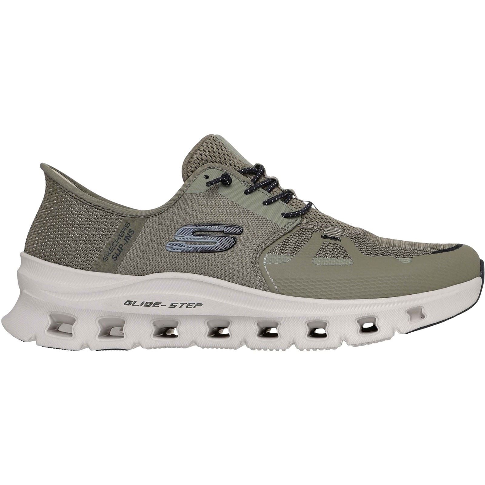 Skechers Glide-Step Pro Baskets Noires/Olives En Textile Pour Hommes