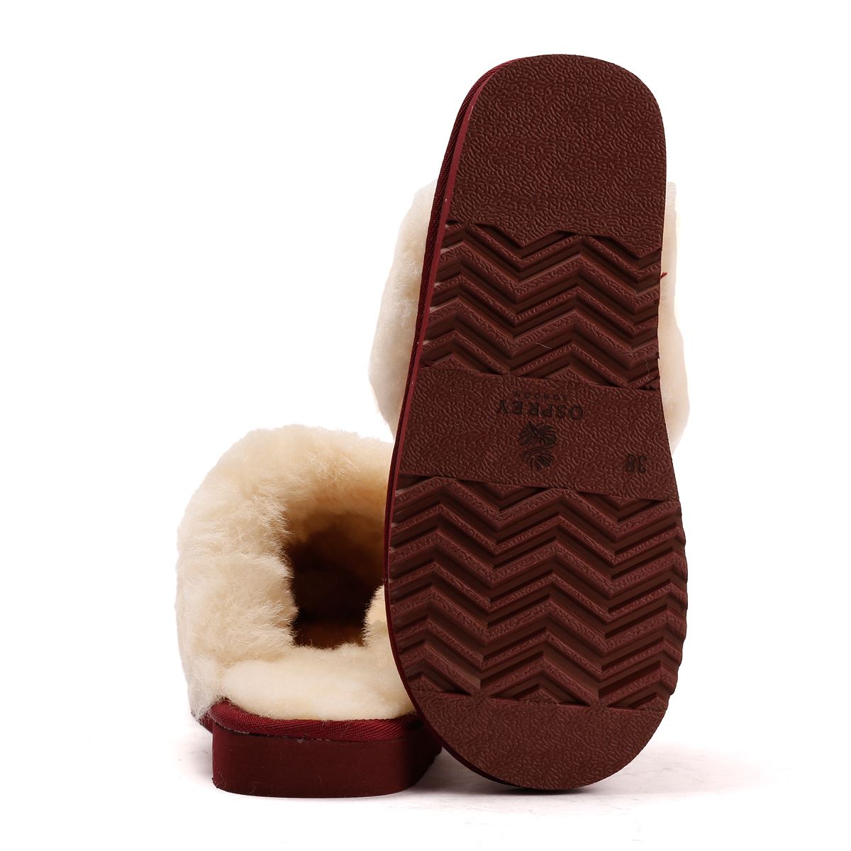 Osprey London The Celeste Chaussons Rouges En Suède Pour Femmes