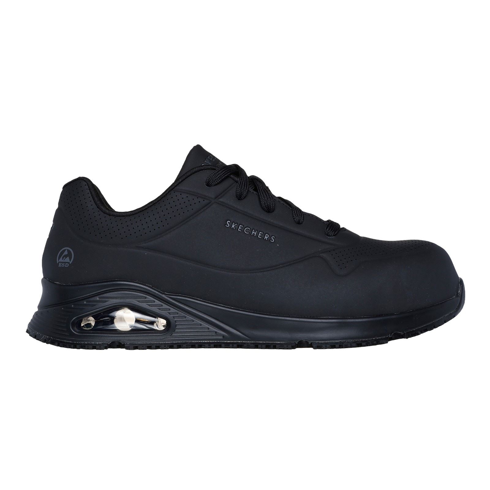 Skechers Workwear Uno SR - Doltin Baskets De Sécurité Noires Pour Hommes Durabuck