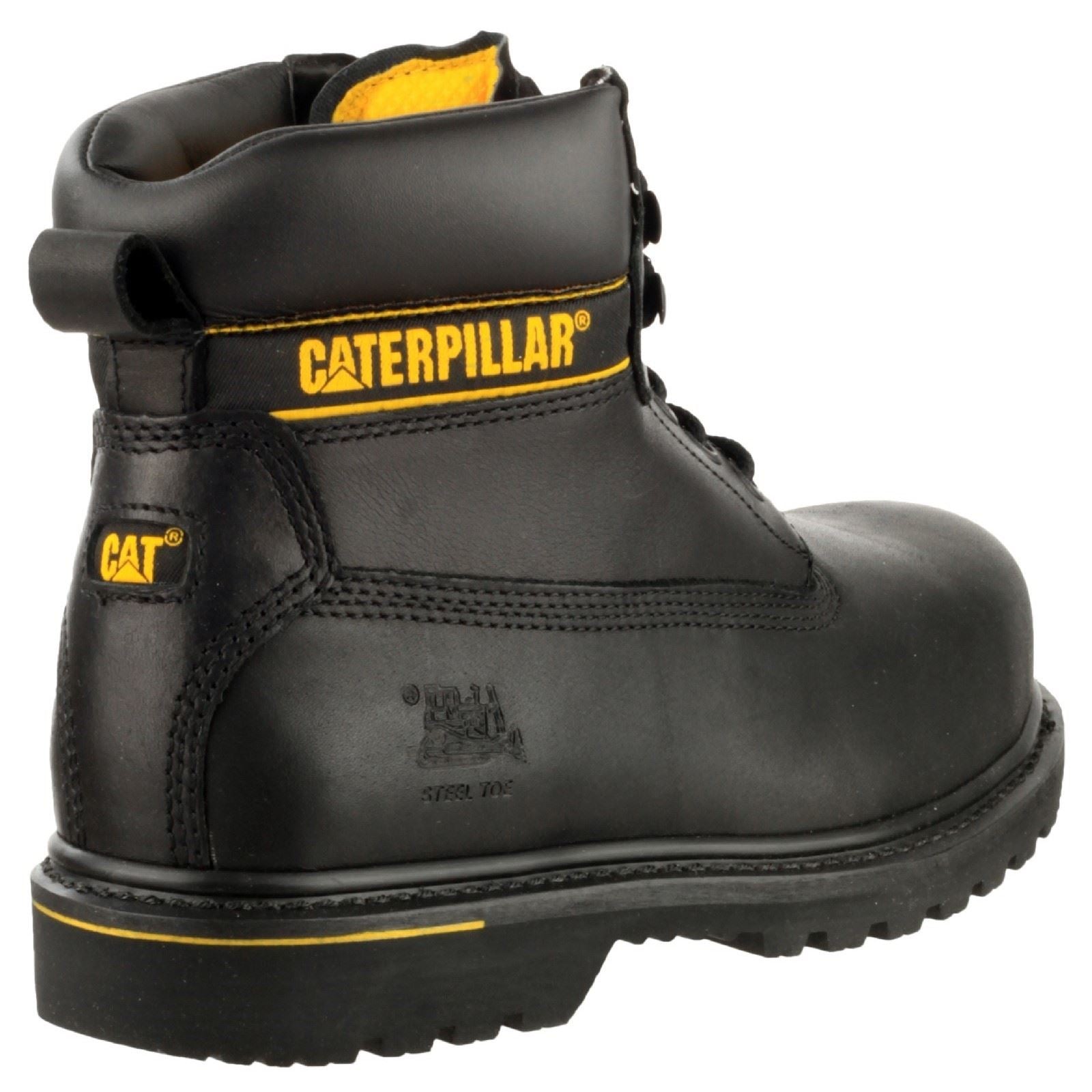 Caterpillar Bottes De Sécurité En Cuir Noir Cat Holton S3