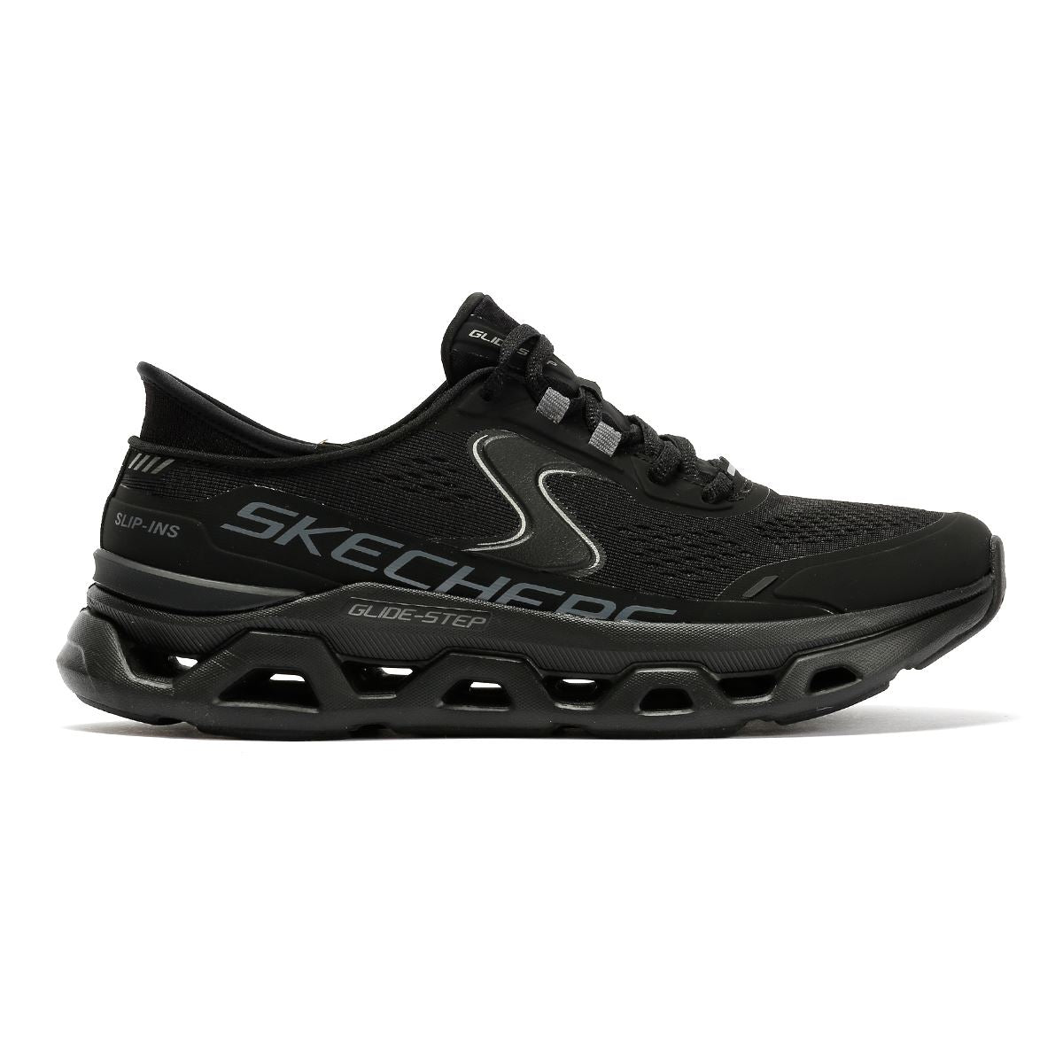 Skechers Slip-Ins Glide Step Altus Baskets Noires En Mesh Pour Femmes