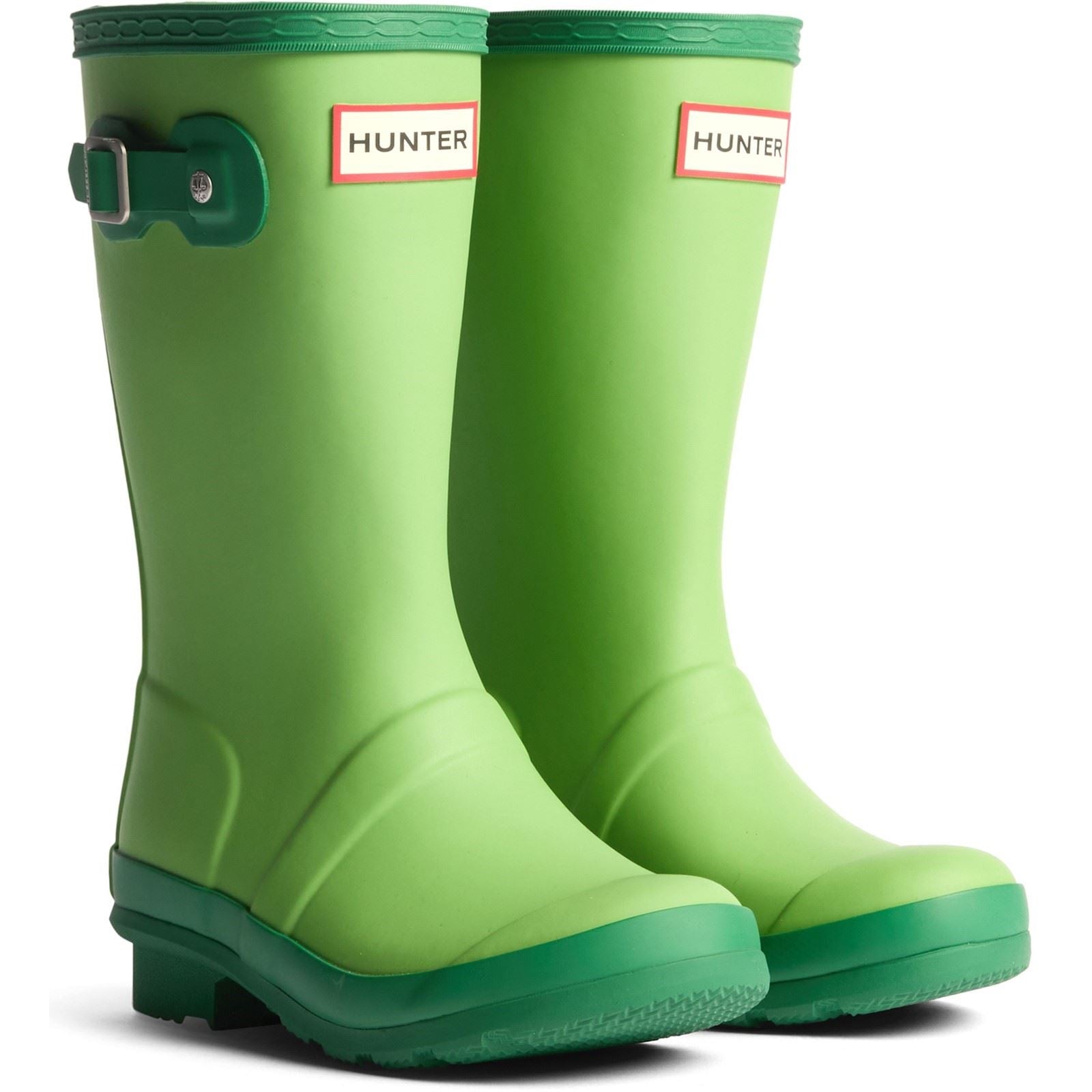Hunter Junior Originals Bottes En Caoutchouc Unisexes Pour Enfants En Laitue De Mer/Verdissement Twisté
