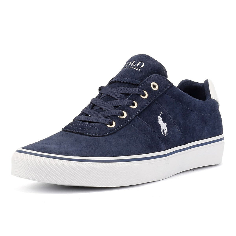 Ralph Lauren Hanford III Baskets Bleues En Cuir Pour Hommes